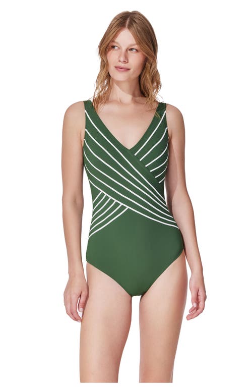 Gottex Embrace V-neck Surplice One Piece In Green