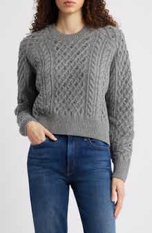 Liz Beaded Crewneck Wool Sweater
