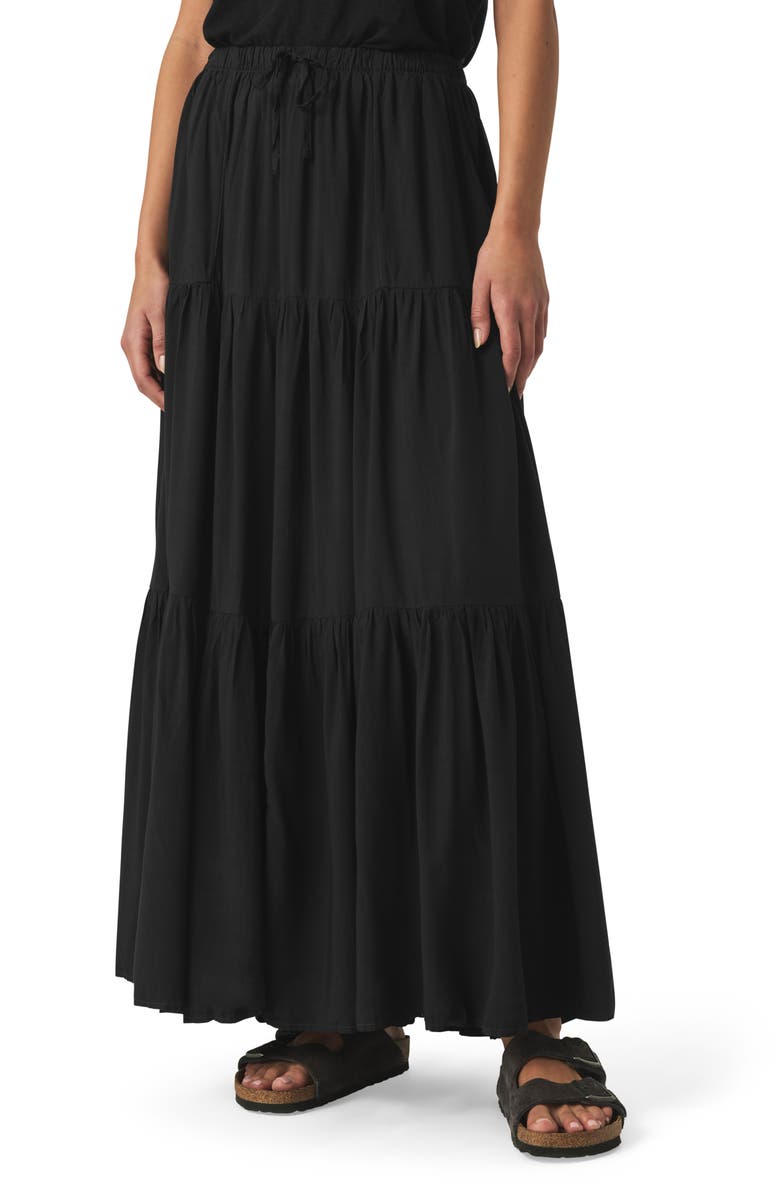 Splendid Melanie Tiered Drawstring Maxi Skirt, Main, color, 