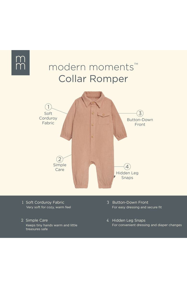 Modern Moments<sup>™</sup> by Gerber Corduroy Romper, Alternate, color, Light Brown