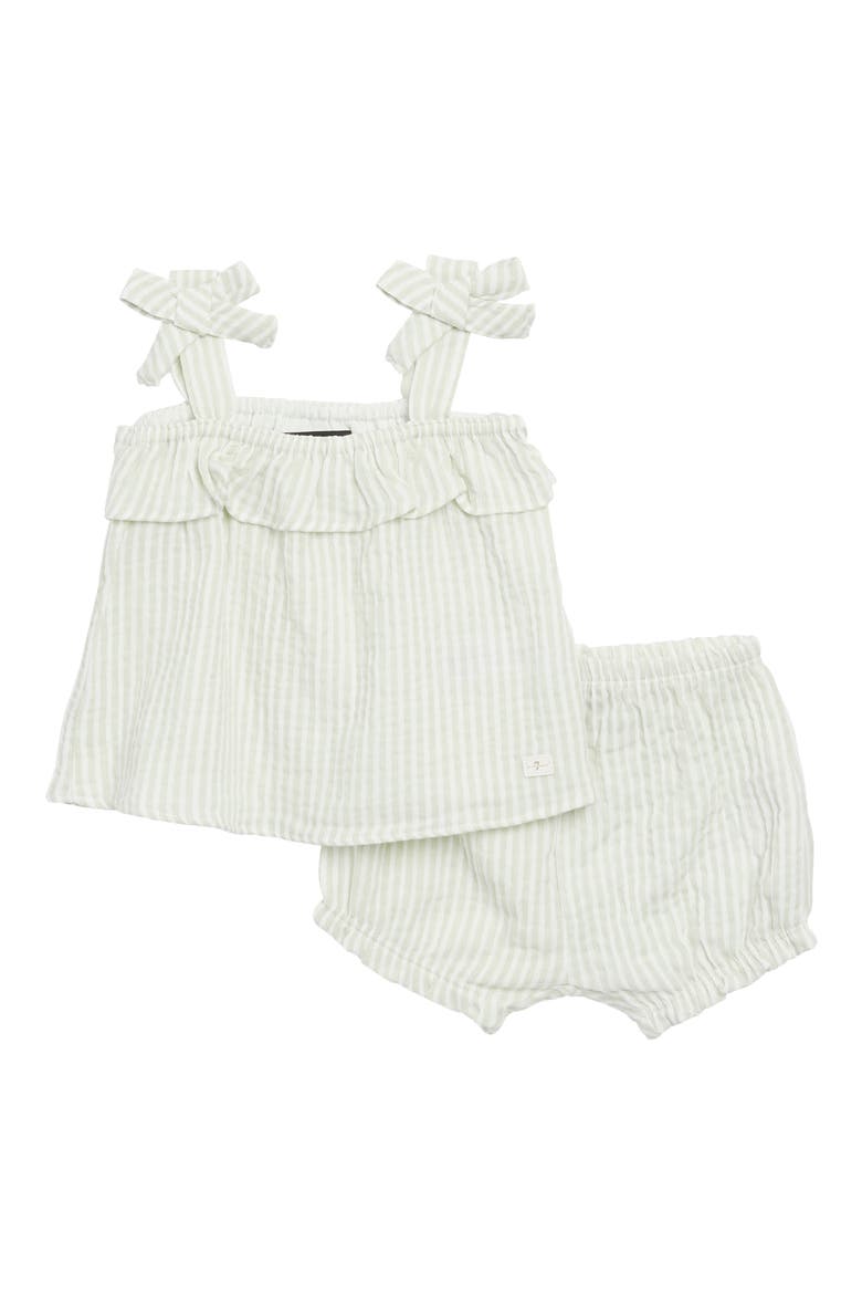 Cotton Seersucker Tank & Shorts Set, Main, color, LIGHT SAGE