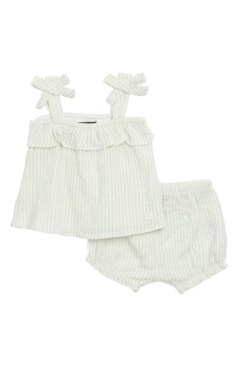 Cotton Seersucker Tank & Shorts Set (Baby)