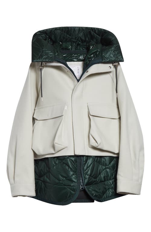 Sacai Mixed Media Blouson Jacket In Multi