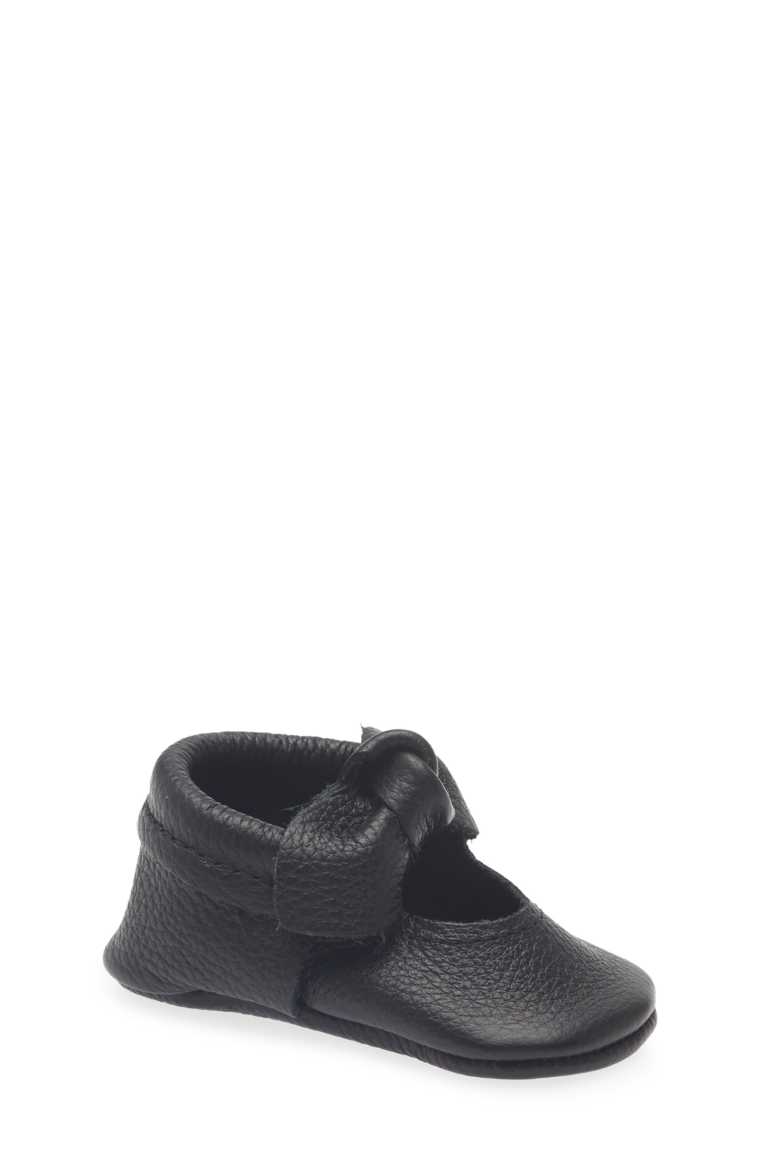 Kids' Knotted Bow Leather Mary Jane, Main, color, EBONY