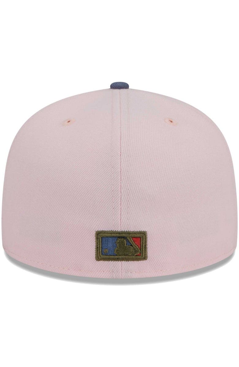 New Era Men's New Era Pink/Blue Oakland Athletics Olive Undervisor 59FIFTY Fitted Hat, Alternate, color,