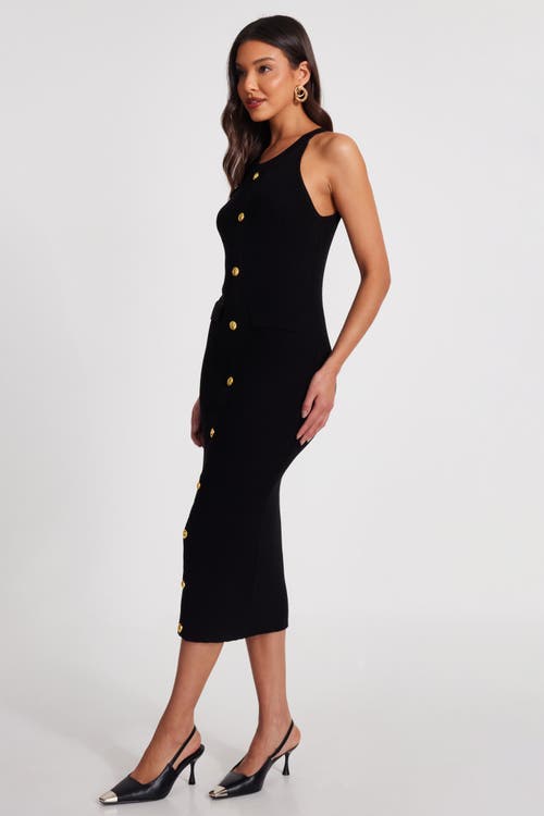 Quiz Knit Halter Neck Dress In Black