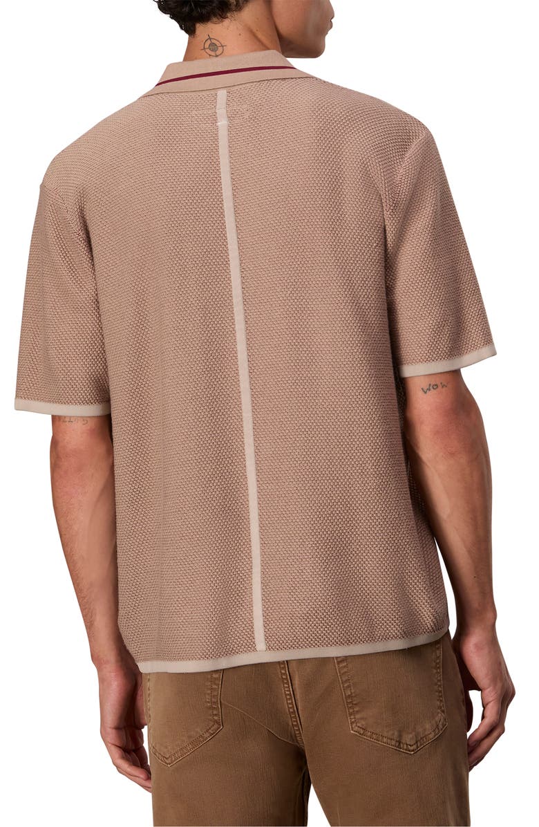 rag & bone Harvey Johnny Collar Piqué Polo, Alternate, color, Desert