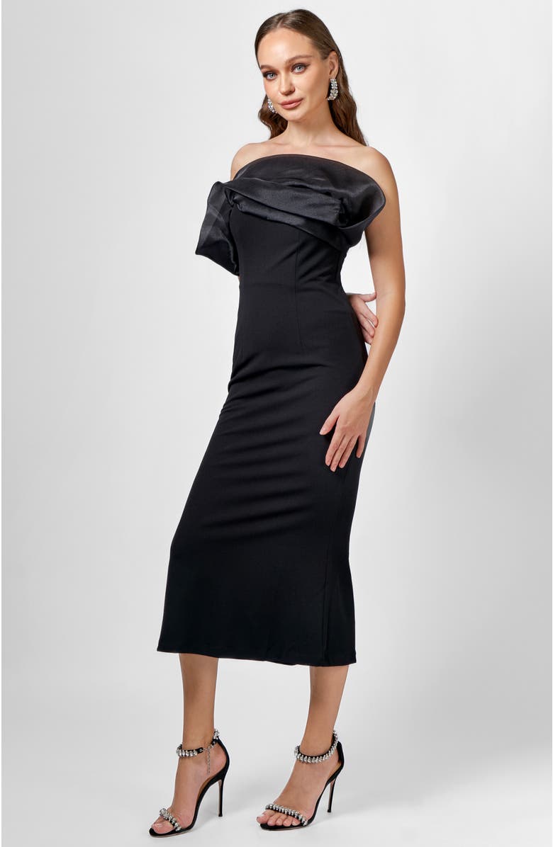 Bariano Kiarra Strapless Midi, Alternate, color, Black