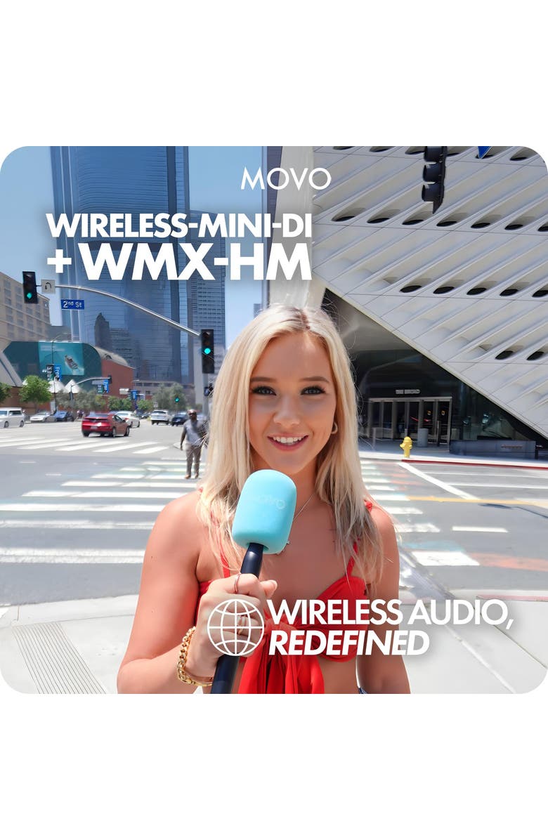 MOVO Wireless Mini DI Ultra Compact Wireless Lav Microphone System for iPhone, Alternate, color, Black