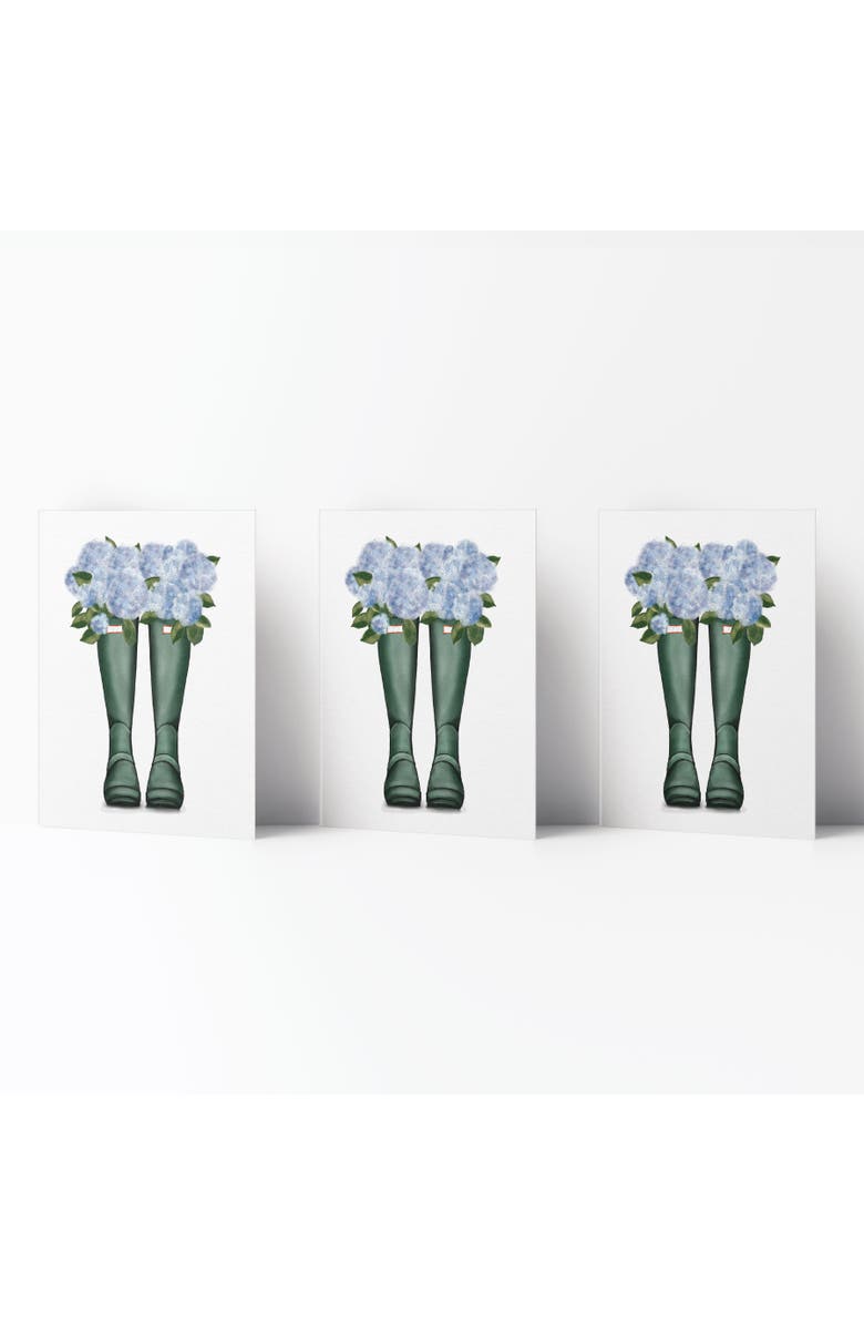 Ramus & Co Everyday Greeting Card Pack (3ct) "Rain Boot Hydrangeas", Main, color, Multi-Pack