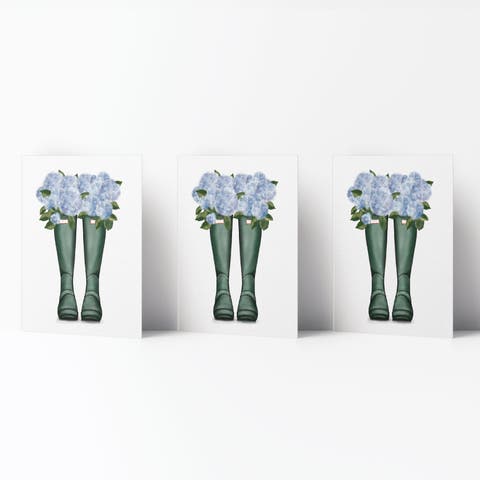 Everyday Greeting Card Pack (3ct) "Rain Boot Hydrangeas"