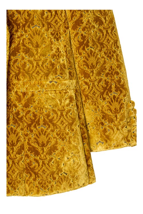 Burberry Velvet Jacquard Blazer In Yellow