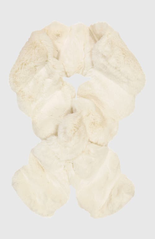 Lyla Grant Fur-free Chinchilla (faux Fur) Pull-through Scarf In White