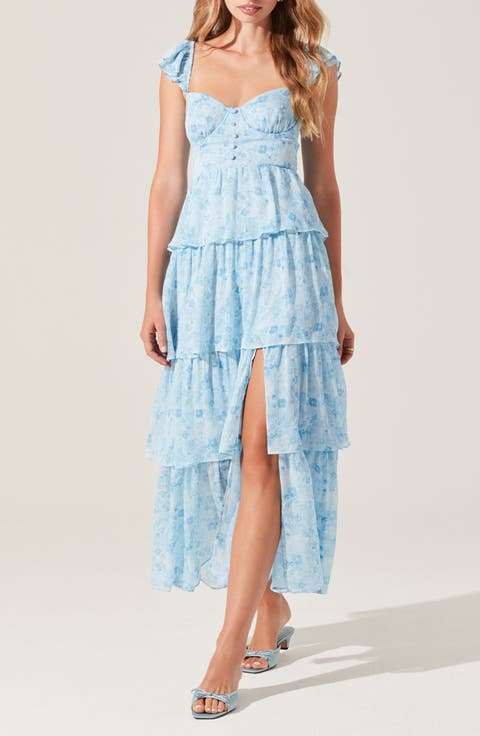 Midsummer Floral Print Tiered Ruffle Dress