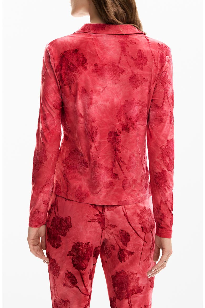 Washed Floral Button-Up Top, Alternate, color, RED