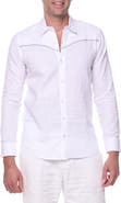 RANEES Long Sleeve Linen Blend Resort Shirt