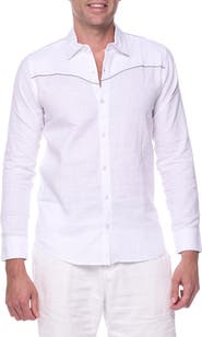 RANEES Long Sleeve Linen Blend Resort Shirt
