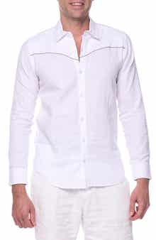 RANEES Long Sleeve Linen Blend Resort Shirt