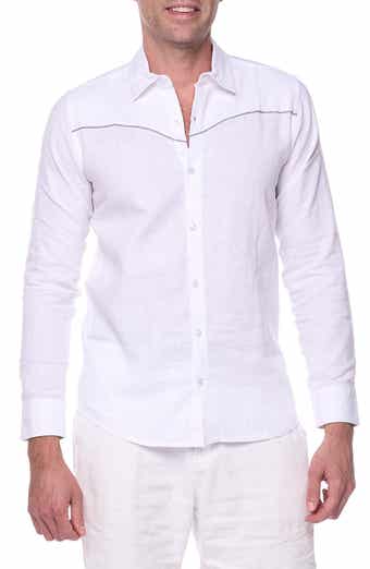 RANEES Long Sleeve Linen Blend Resort Shirt