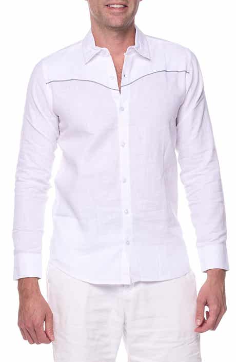 RANEES Long Sleeve Linen Blend Resort Shirt