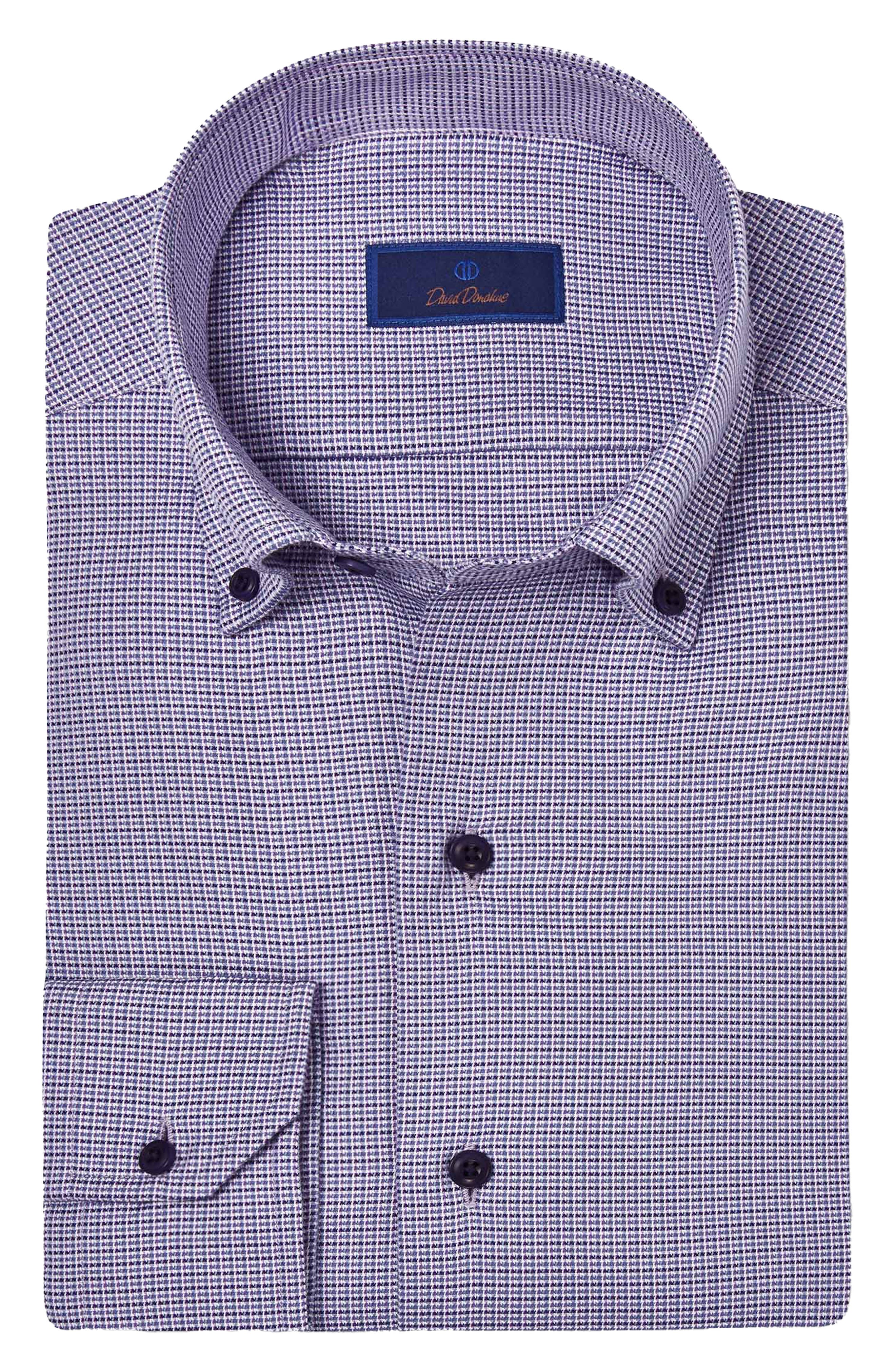 David Donahue Micro Dobby Dot Cotton Sport Shirt