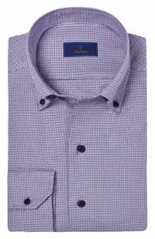 David Donahue Micro Dobby Dot Cotton Sport Shirt