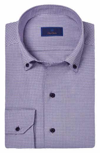 David Donahue Micro Dobby Dot Cotton Sport Shirt
