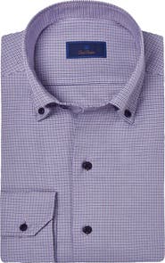 David Donahue Micro Dobby Dot Cotton Sport Shirt