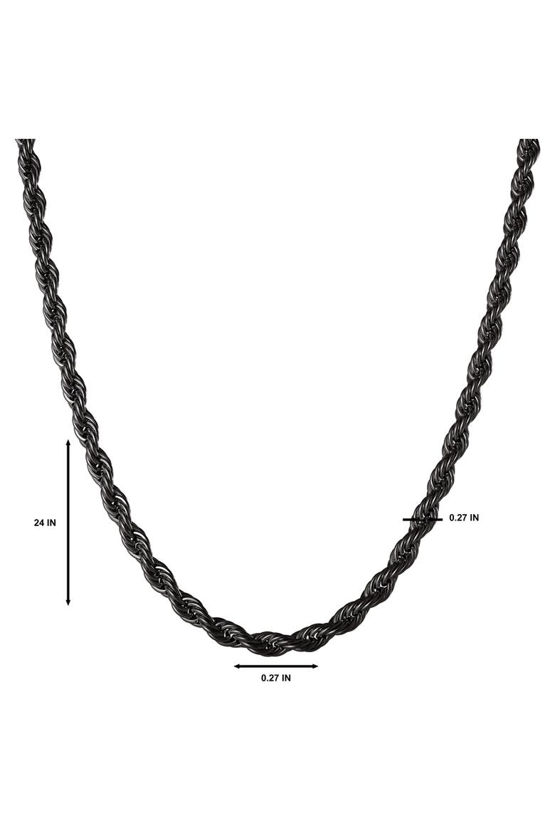 Black Twisted Rope Chain Necklace - 24'' Chain, Alternate, color, Black