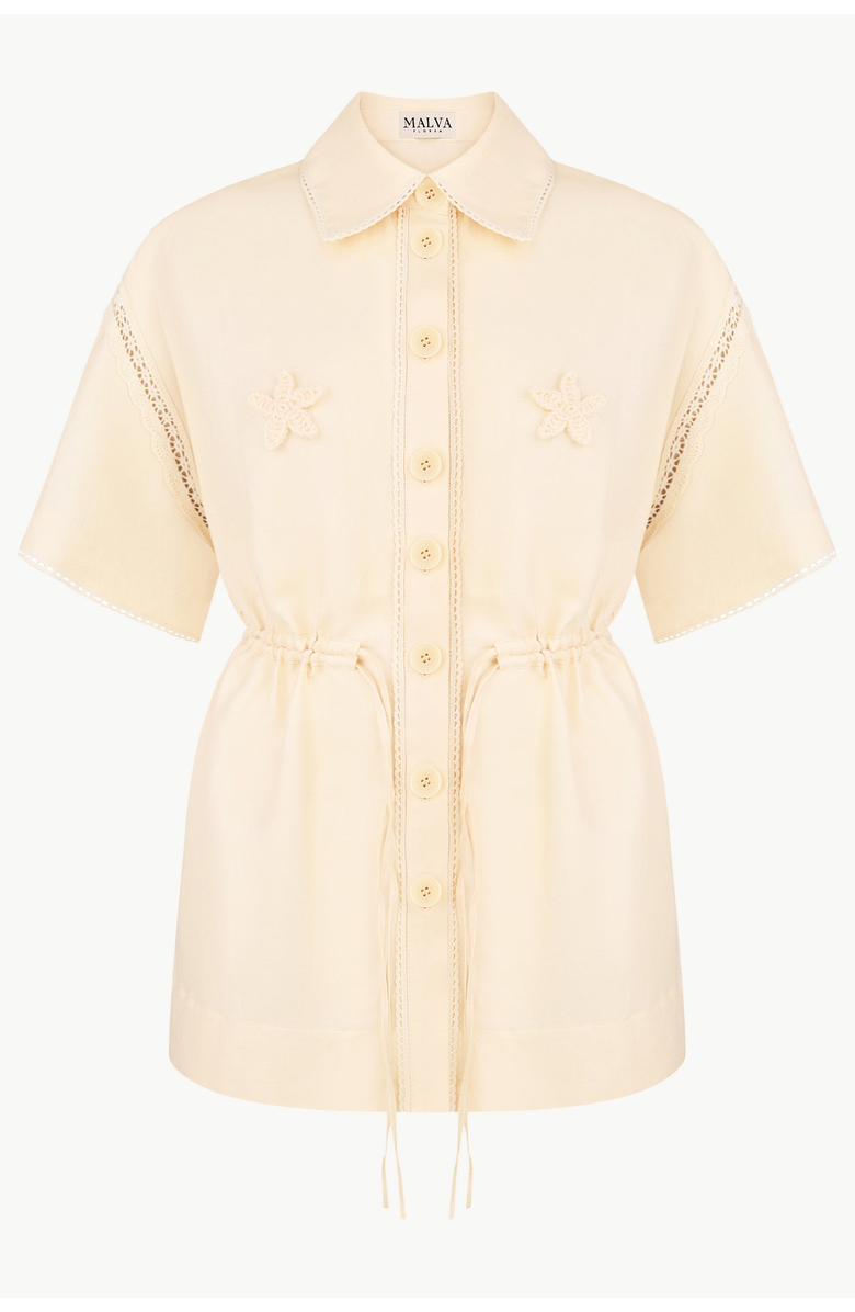 Malva Florea Lace-Insert Floral-Appliqu Blouse, Main, color, Light Apricot