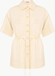 Malva Florea Lace-Insert Floral-Applique Blouse