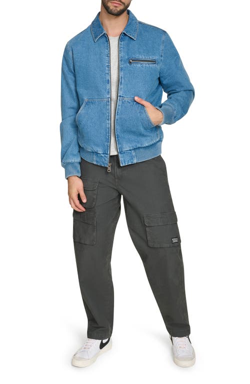 Levi's Western Bomber Jacket In Medium Wash Denim