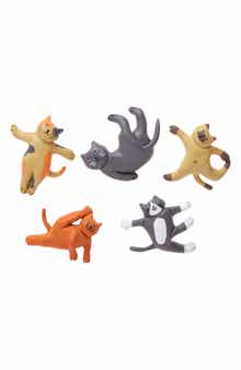Set of 5 Cat Yoga Magnets