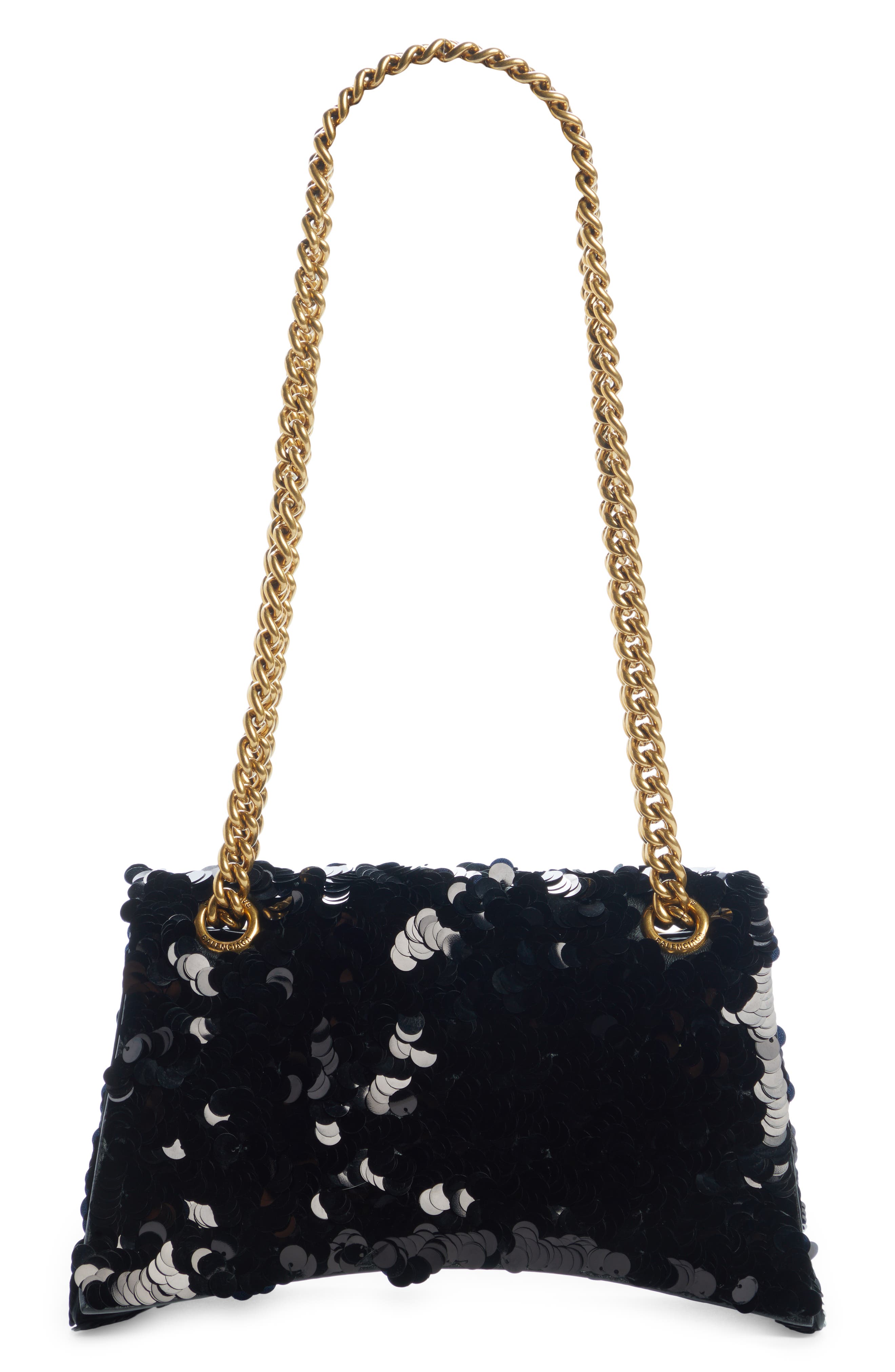 Balenciaga Crush Sequin Chain Strap Shoulder Bag, Alternate, color, 