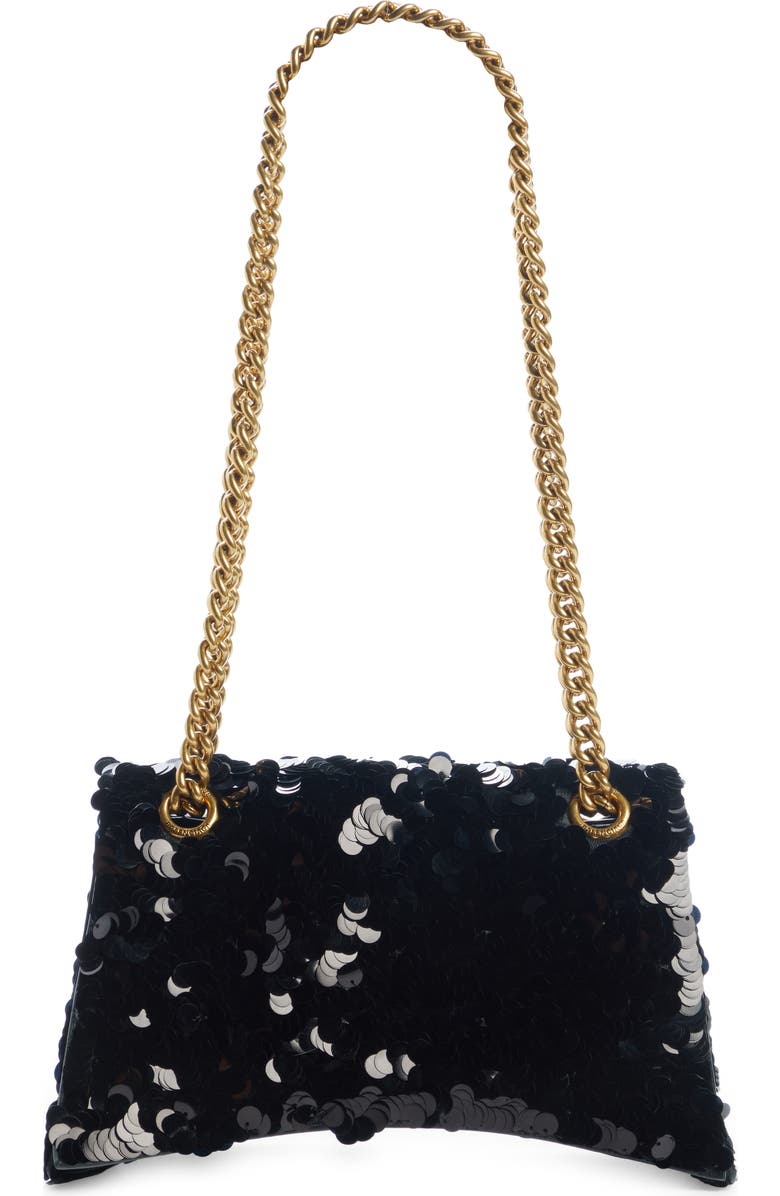 Balenciaga Crush Sequin Chain Strap Shoulder Bag, Alternate, color,