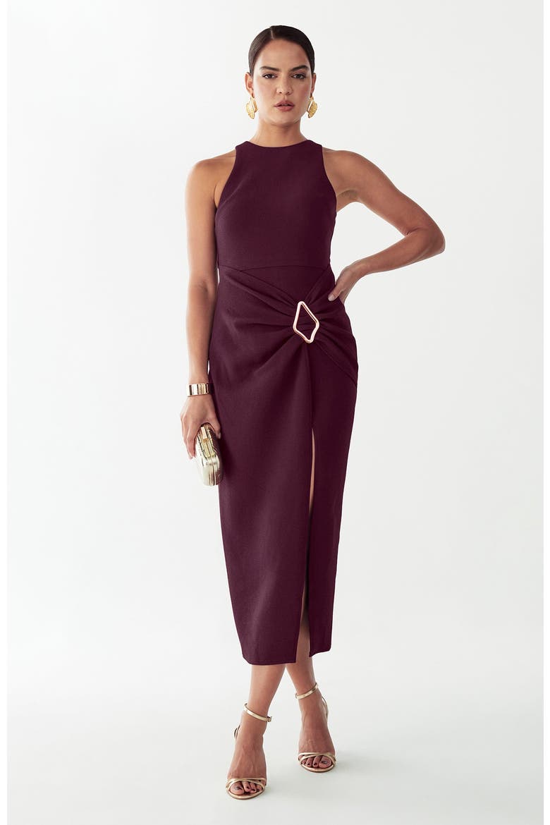 Soraye Midi Dress, Alternate, color, Wine