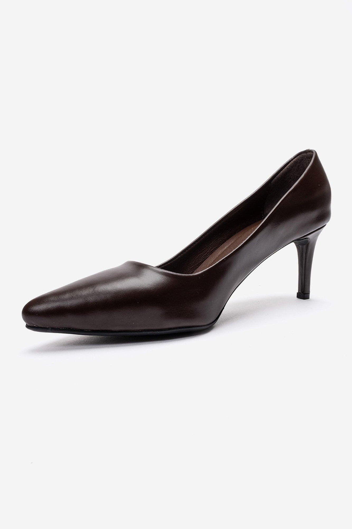 Clyde Leather Stiletto Pointed Toe Pump, Alternate, color, Brown