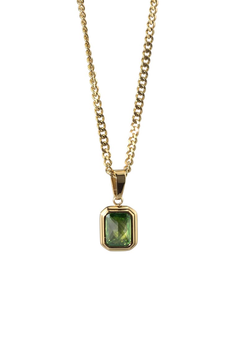 Emerald Stone Pendant Necklace, Main, color, Gold With Emerald