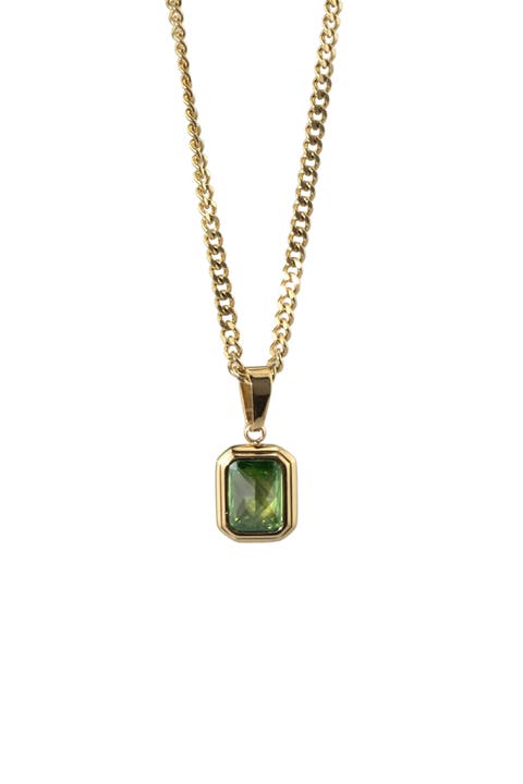 Emerald Stone Pendant Necklace