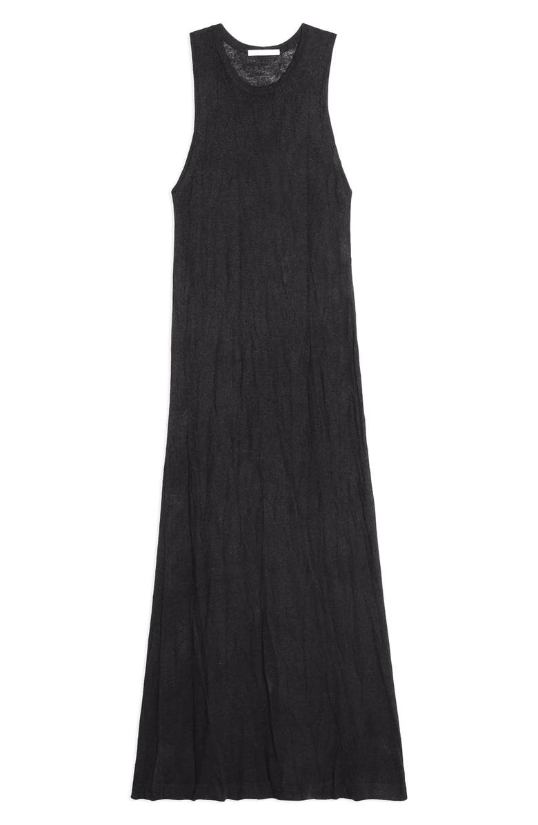 Helmut Lang Crush Sleeveless Knit Midi Dress, Alternate, color, Black