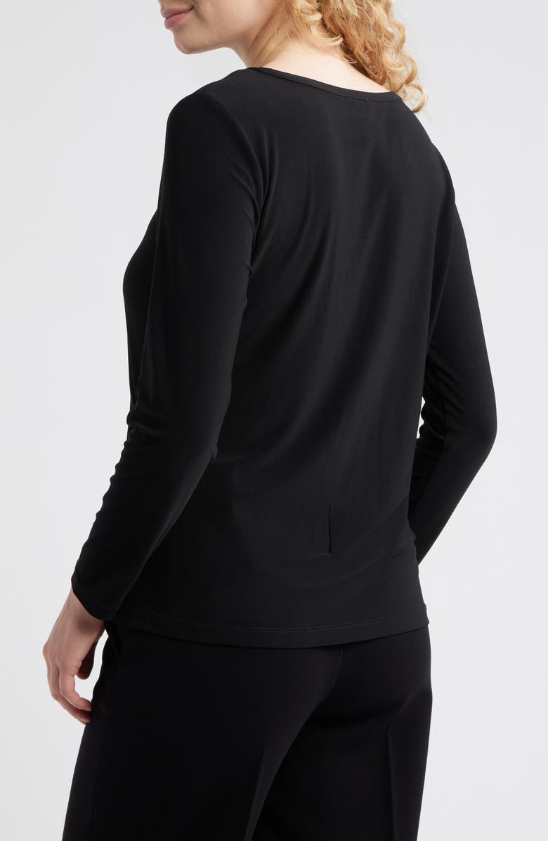 AK ANNE KLEIN Asymmetric Ruched Rivet Accent Top, Alternate, color, 