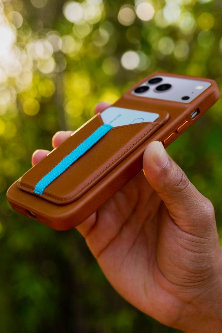 The Minimalist iPhone 17 Pro Leather MagSafe Case, Alternate, color, Saddle Tan
