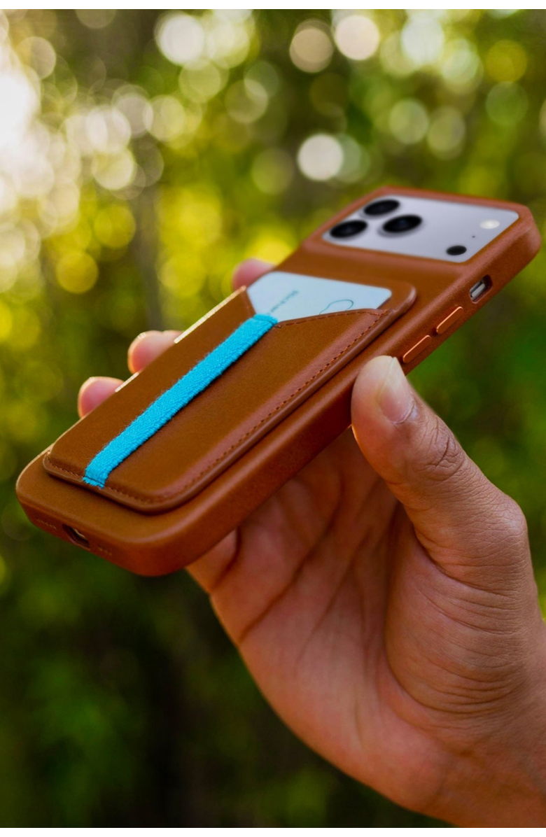 Bluebonnet The Minimalist iPhone 17 Pro Max Leather MagSafe Case, Alternate, color, Saddle Tan