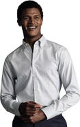Charles Tyrwhitt Check Non-Iron Button-Down Oxford Slim Fit Shirt Single Cuff