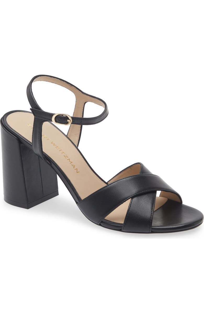 Stuart Weitzman Alyssa Ankle Strap Sandal, Main, color, Black