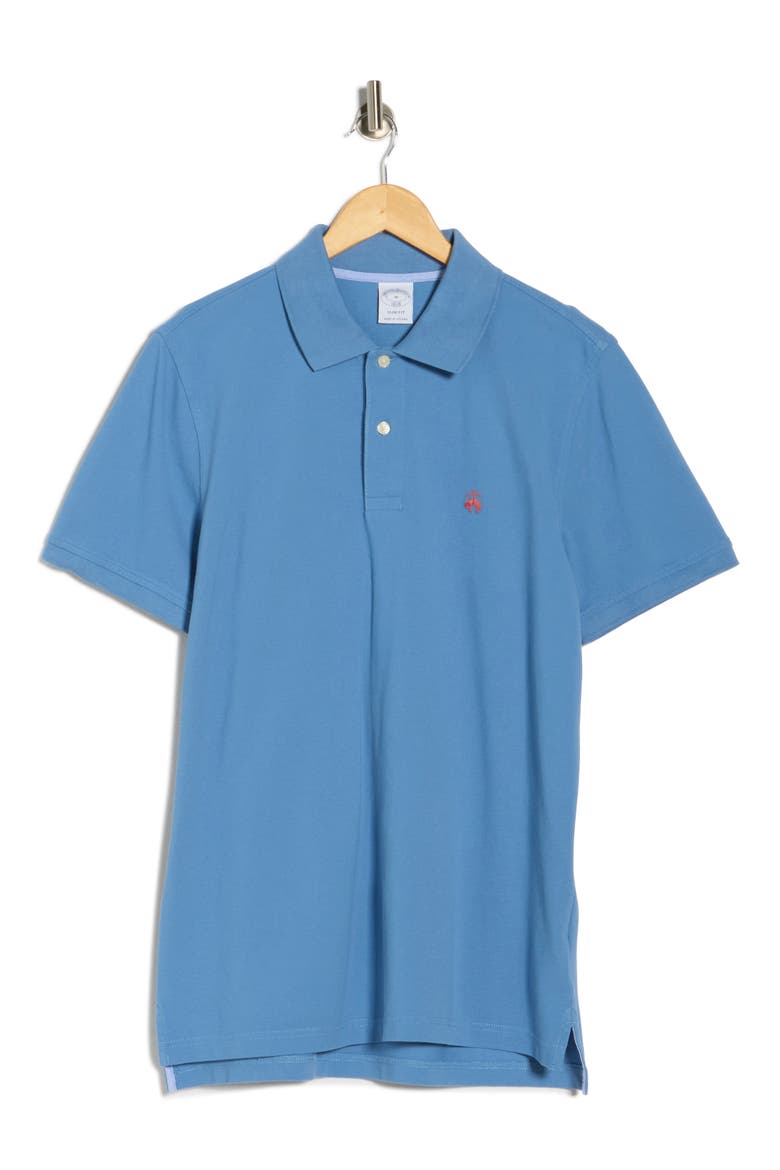 Slim Fit Solid Cotton Piqué Polo, Alternate, color, RIVERSIDE