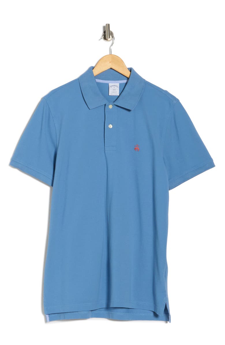 Brooks Brothers Slim Fit Solid Cotton Piqué Polo, Alternate, color, Riverside