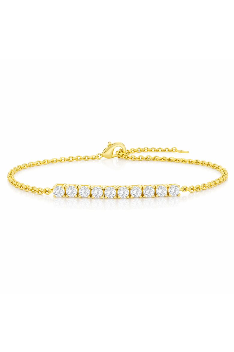 Multi Strand Crystal Bracelet, Main, color, Gold