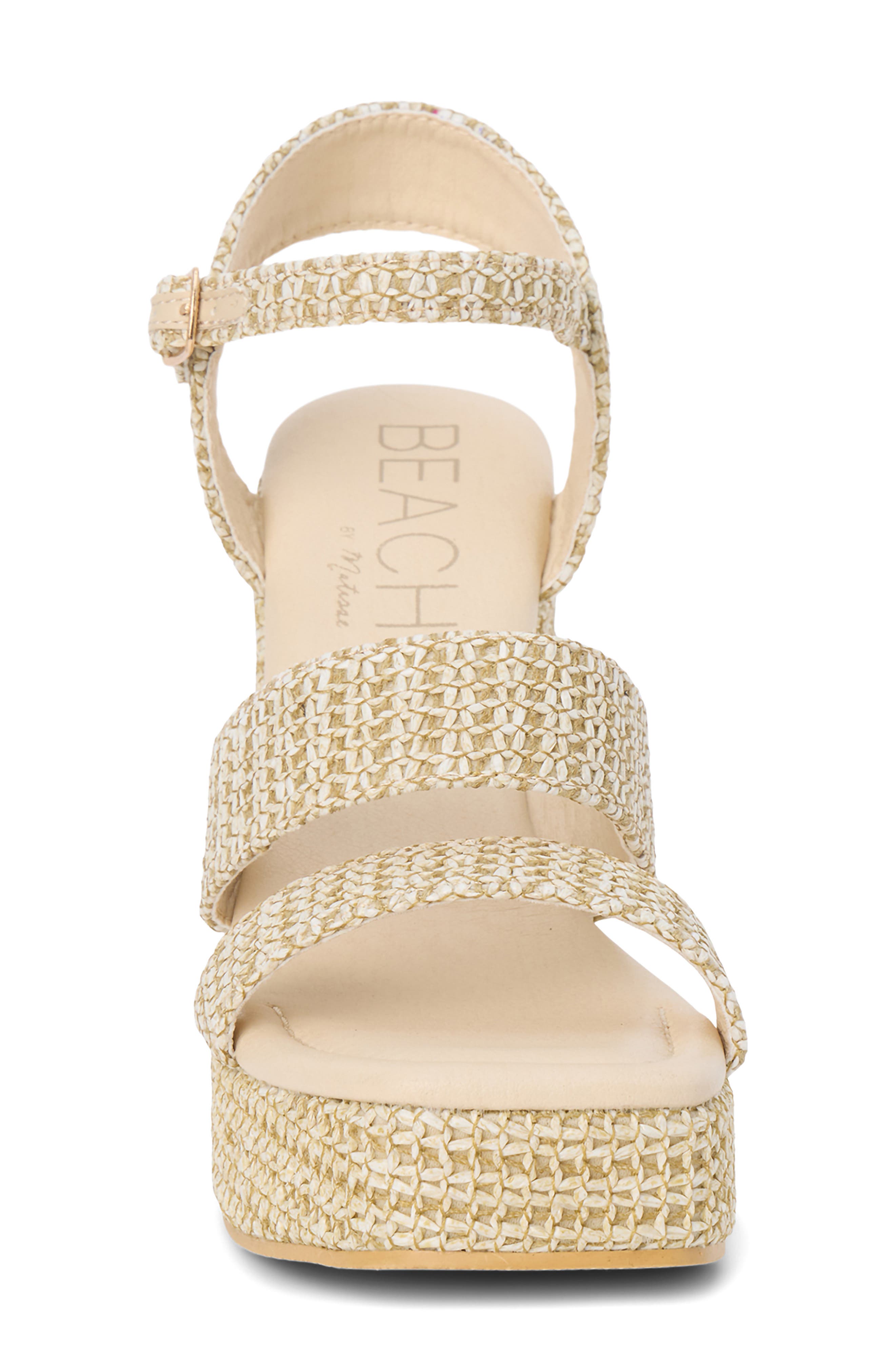 Alessia Ankle Strap Platform Sandal, Alternate, color, BEIGE RAFFIA