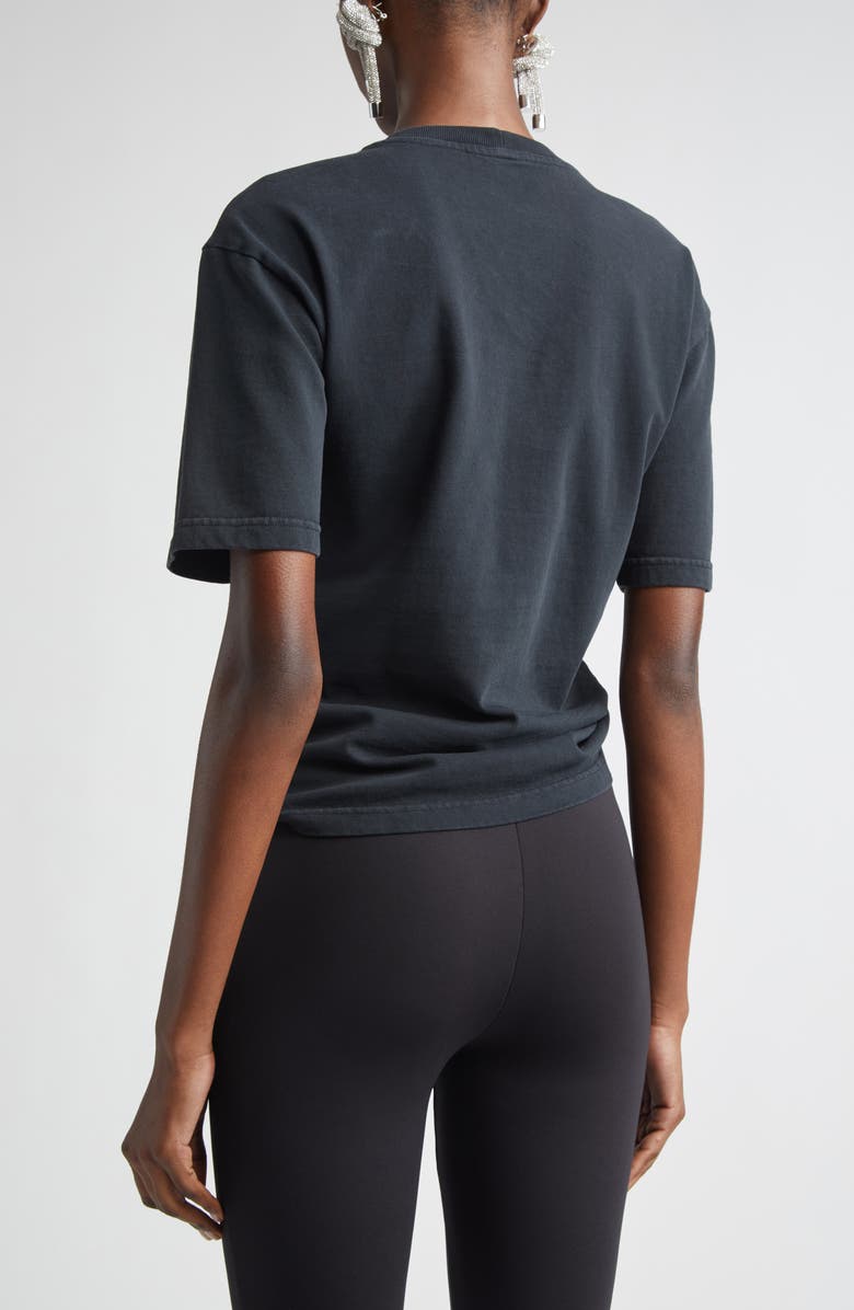 Area Crystal Bow T-Shirt, Alternate, color, Washed Black